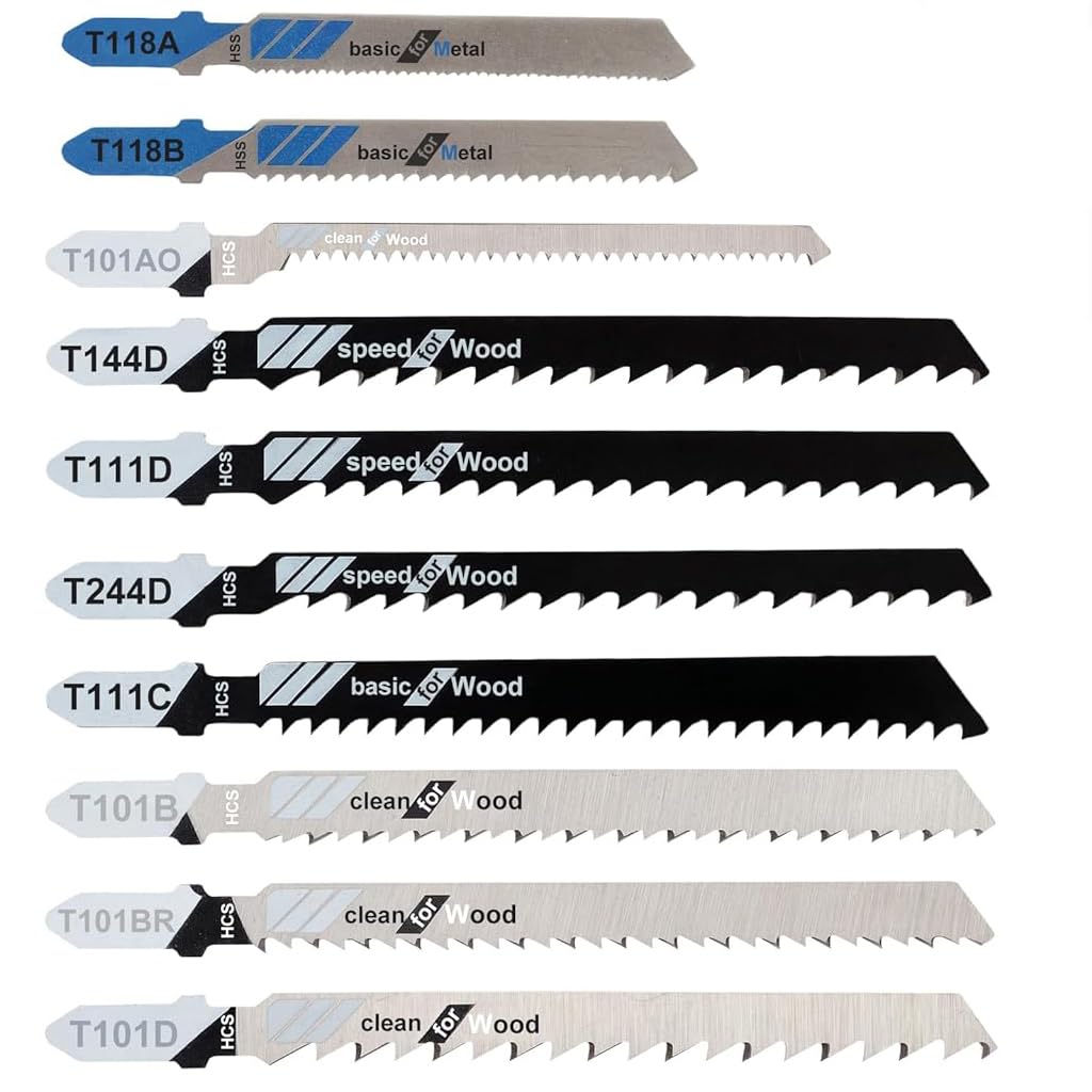 Serplex® 10Pcs Jigsaw Blades Set Carbon Steel Blades for Wood & Metal, T118A T101AO T144D T111C HCS/HSS Electric Saw Blades for Fast, Clean, and Precision Cutting-image-40