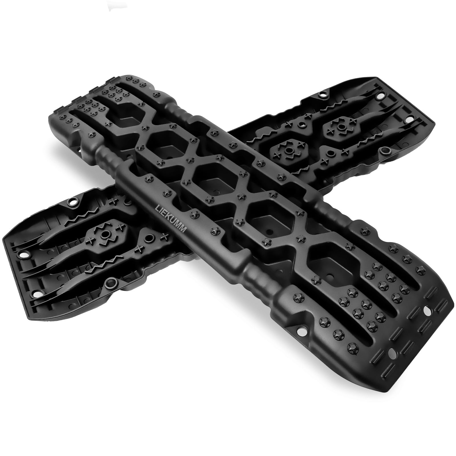 LIEKUMM 2 Stücke Sandbleche Offroad, 104 x 28 cm Sandbleche Kunststoff, 10 T Tragkraft Sandbleche Wohnmobil, Kunststoff Sandblech für Geländewagen PKW LKW, Sandboard für Sand Schlamm Schne