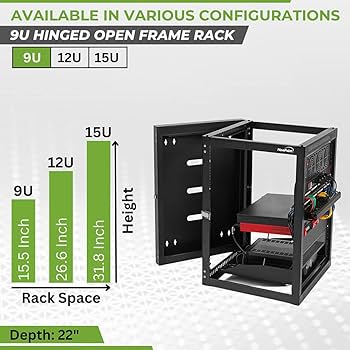 さーふ NavePoint 18U Swing Gate Wallmount Rack with 24in Depth