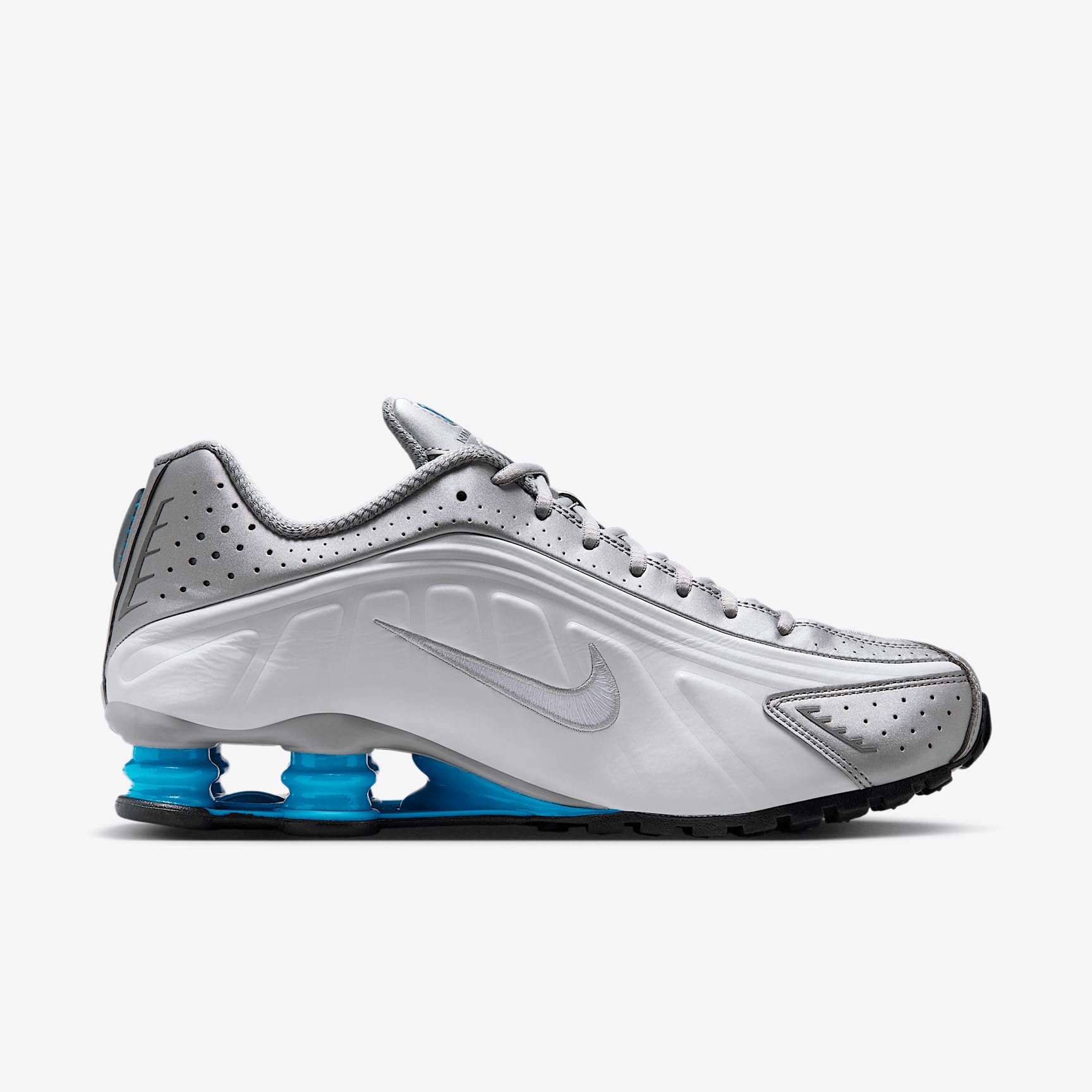 Nike HQ1988-005 Shox R4 Herren METALLIC Silver/Blue Lagoon-White EU 44 – Bild 3