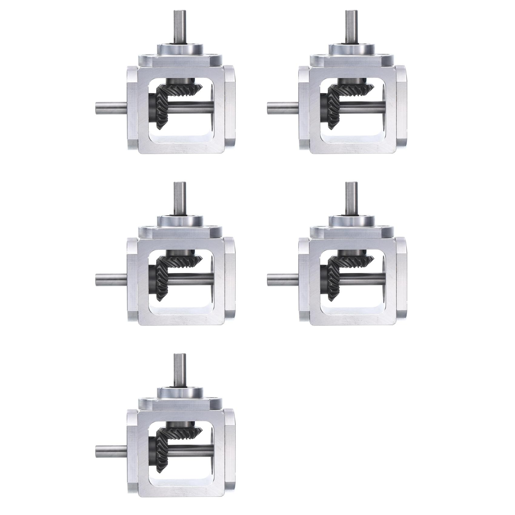 Jnchdghwa As Shown 5X Gear-Box 90 Degree Right Angle Bevel Gear-Box 1:1 Single Output Shaft 1 Module 20 Teeth Bevel Gear Aluminum Frame