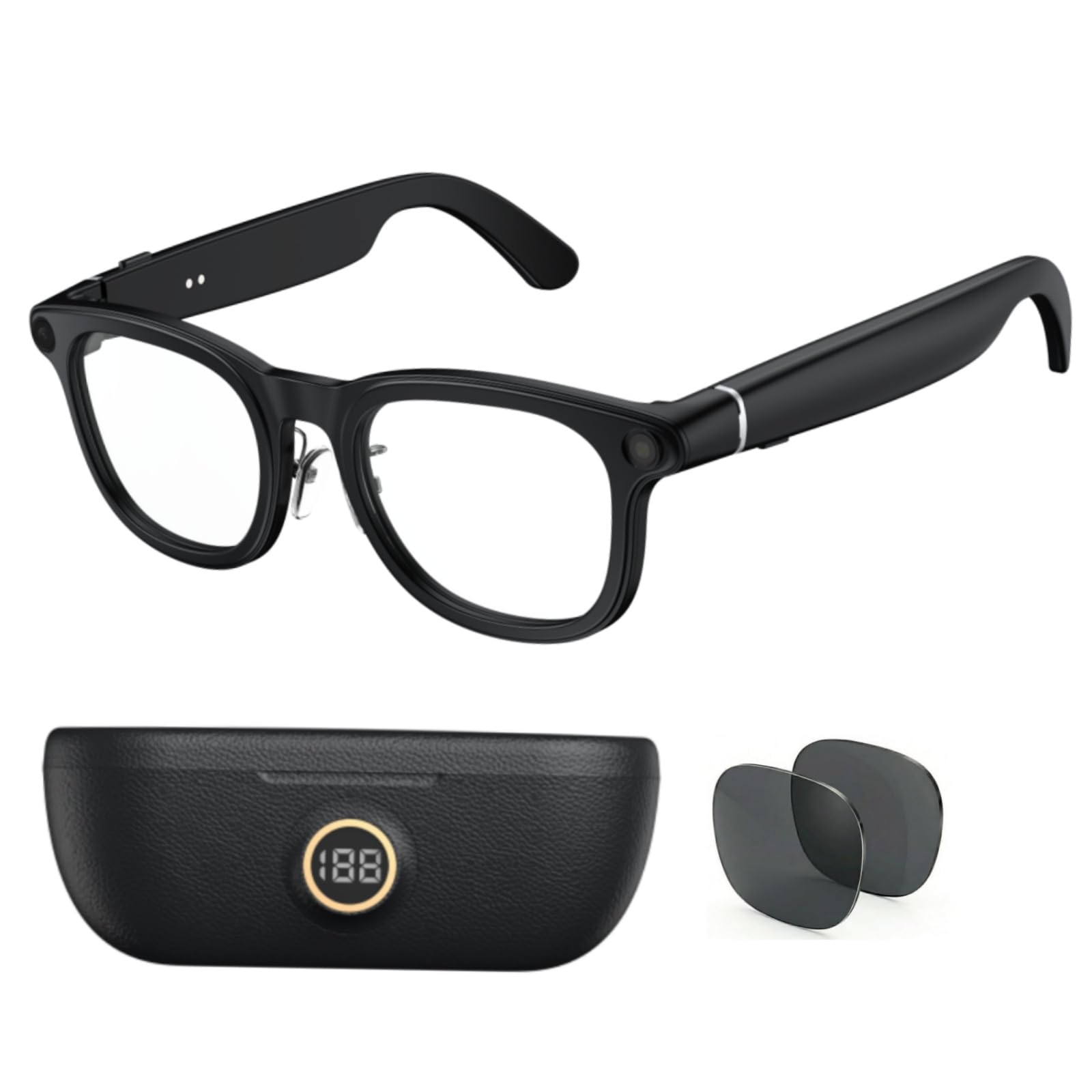 Smart Glasses with 8MP Camera and Bluetooth, 1200 Video Recording,Translation Meeting Transcriber, AI Object Recognition,Open-Ear Audio,Voice Assistant, for Vlog/Travel/Work (2 Lenses)-image-46
