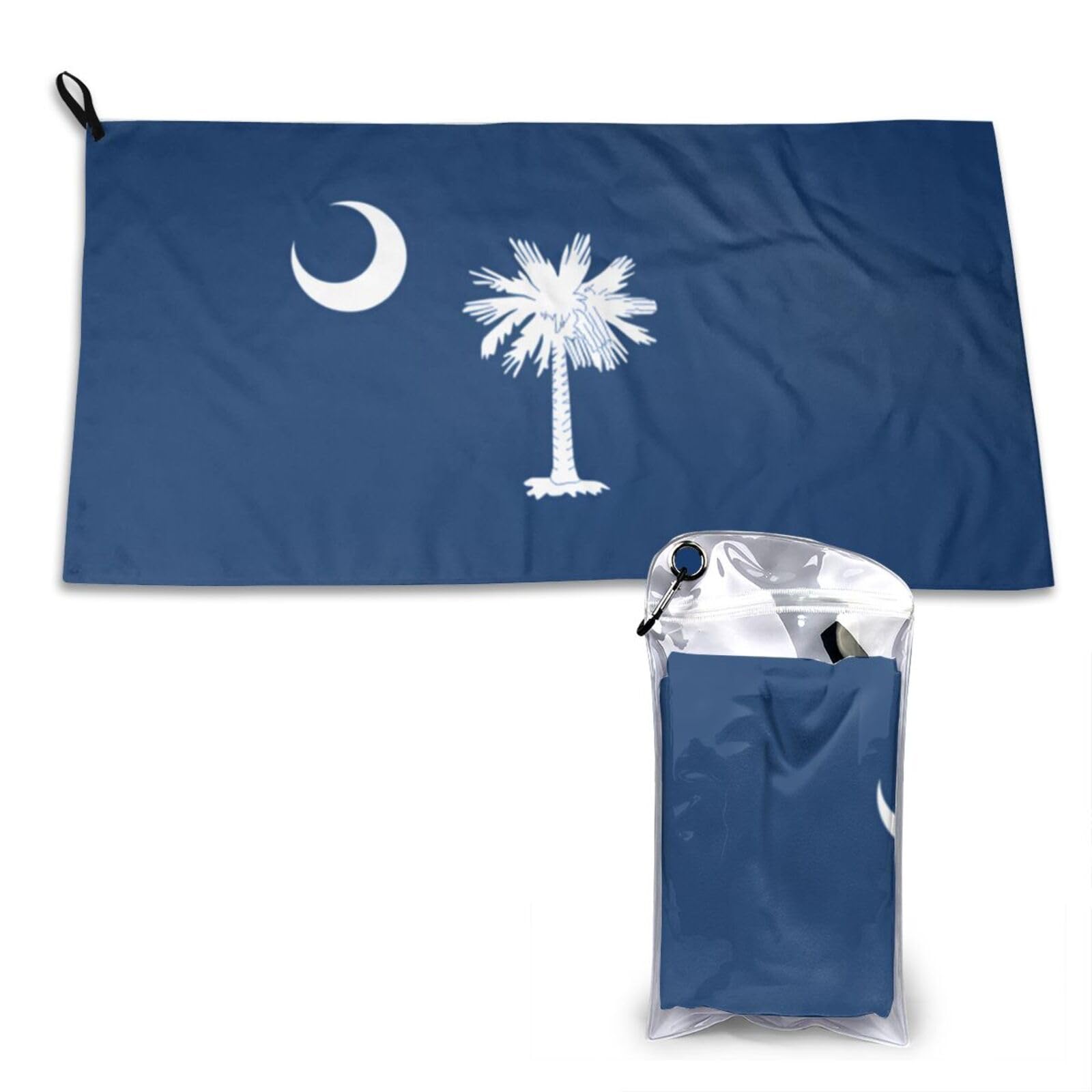 DUYKIMQW South Carolina Flag Print Quick Dry Towel 16x31.5in White