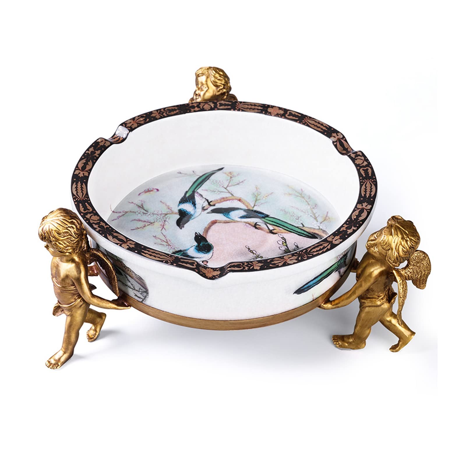 ashtray， Luxury Cigar High-end Ceramic Exquisite Hand-Painted Painting Desktop Cigarette Smoking Ash Tray