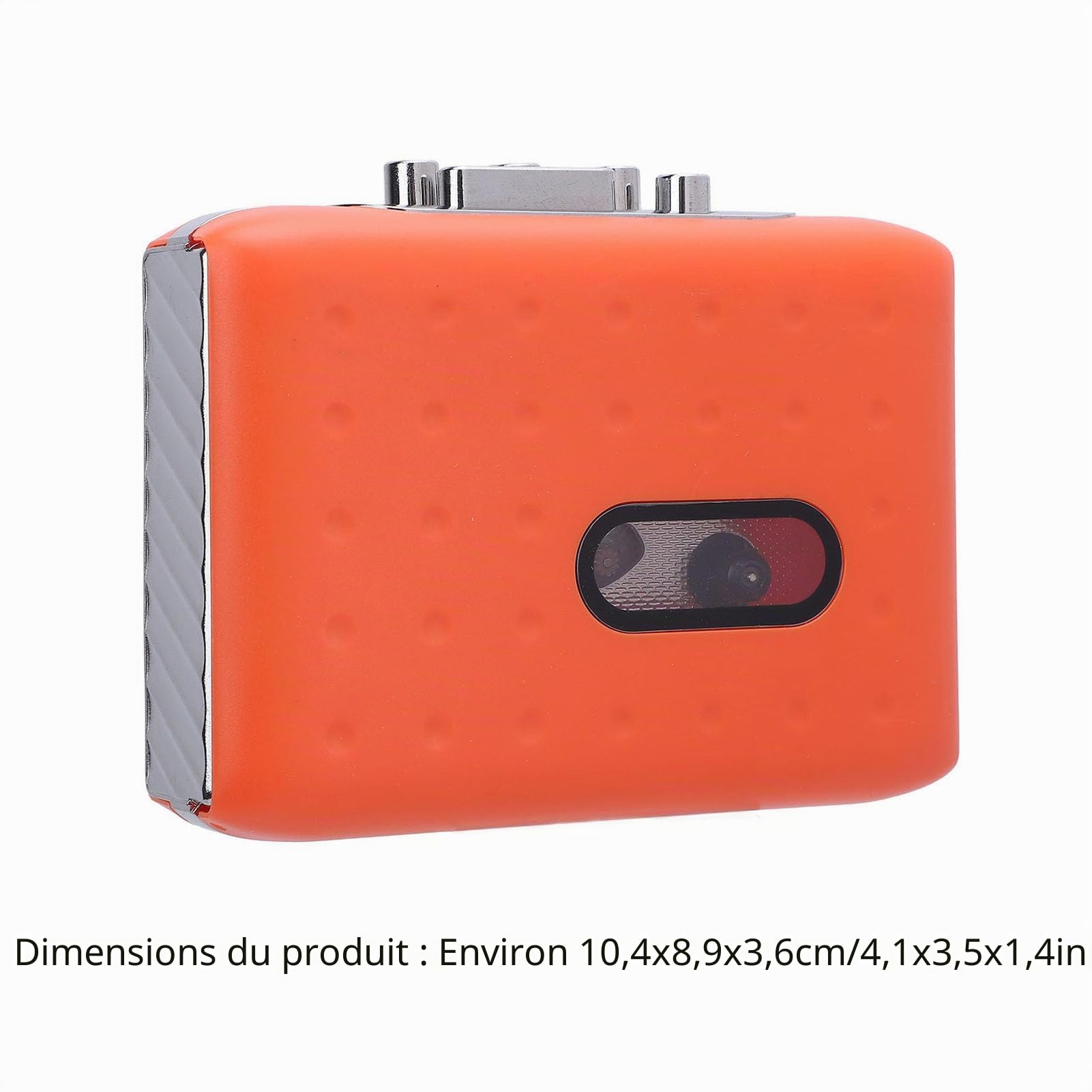 Convertisseur de Cassette USB à Cassette USB Portable avec Enregistreur de Microphone intégré et Socket de Casque Orange