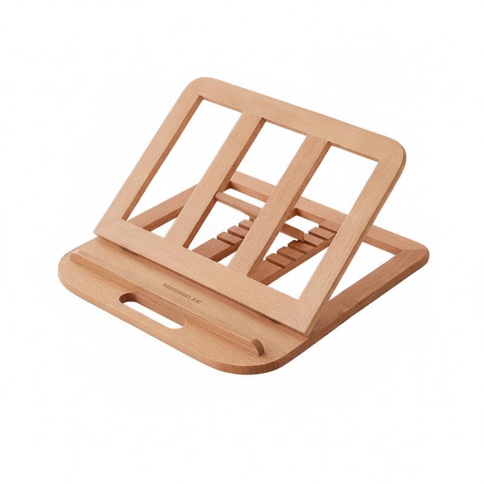 Supporto Tablet Portatile Supporto Portatile Tablet Laptop Inclinabile a 6 Livelli con Struttura Triangolare E Telaio Aperto in Faggio Adatto per, Beech