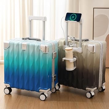 Carry On Suitcase - Small Lightweight Hard Shell Luggage with Spinner Wheels and USB Port, Travel Suitcase for Men and Women, Ideal Cabin Bag for Air Travel
