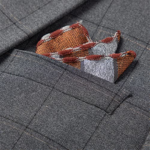 Men's Suit (Suit + Pants) Italian Gentleman Plaid Casual Slim Dress Wedding Formal Occasions 2-Piece Set4
