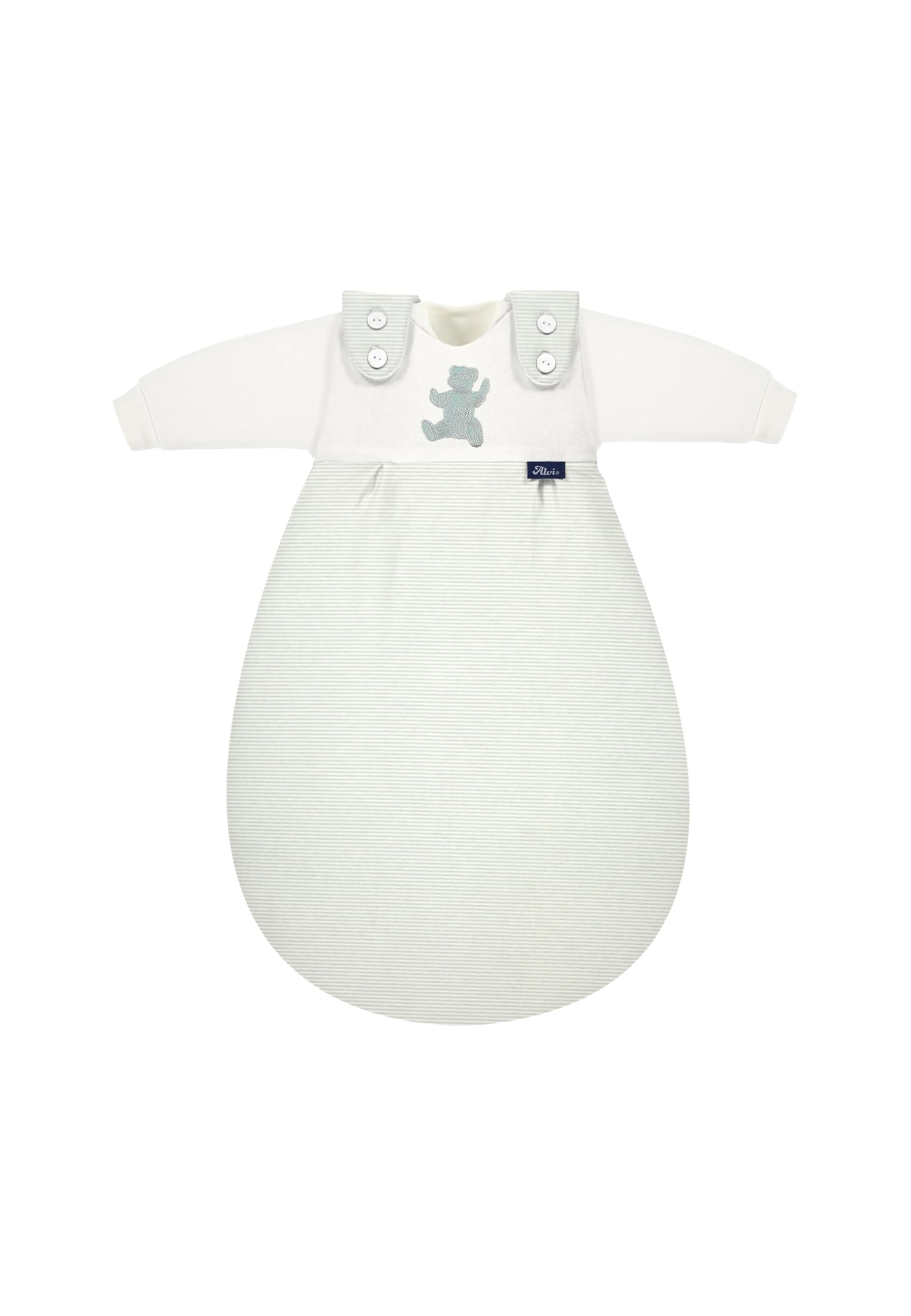 Alvi Baby Mäxchen 3tlg. smoky stripe/Alvi Außensack & zwei Alvi Innensäcke/Ganzjahresschlafsack mitwachsend