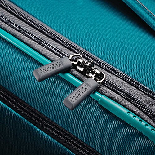 American Tourister 4 Kix Expandable Softside Luggage with Spinner Wheels, Teal, Carry-On 21-Inch