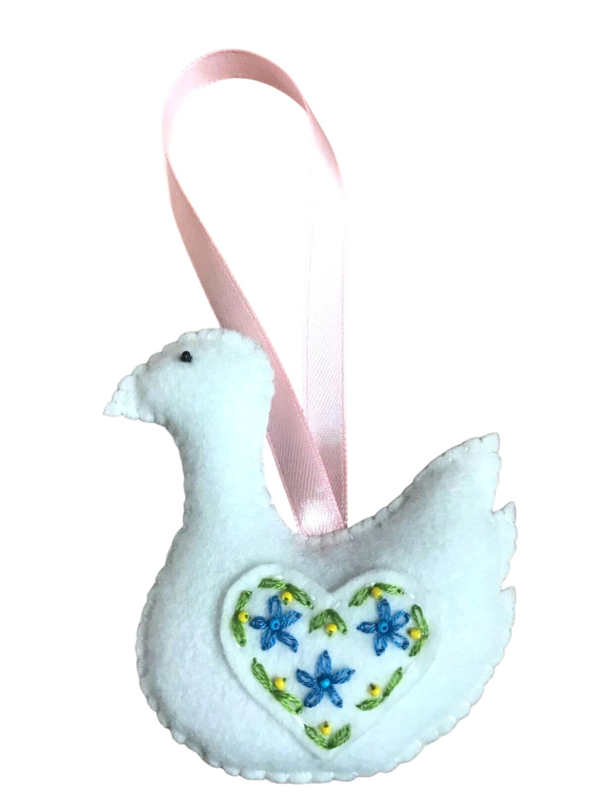 Handmade felt Easter decorations hanging ornaments bunny, chicken, egg (goose) — image 1