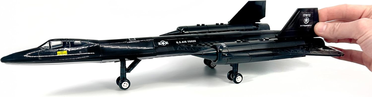 General Jim's SR-71 Blackbird Building Set – 183-Piece Military Model for Aviation Enthusiasts, 17.2" Display, Compatible with Major Brands, Authentic Decals, Perfect for Teen & Adult Collectors