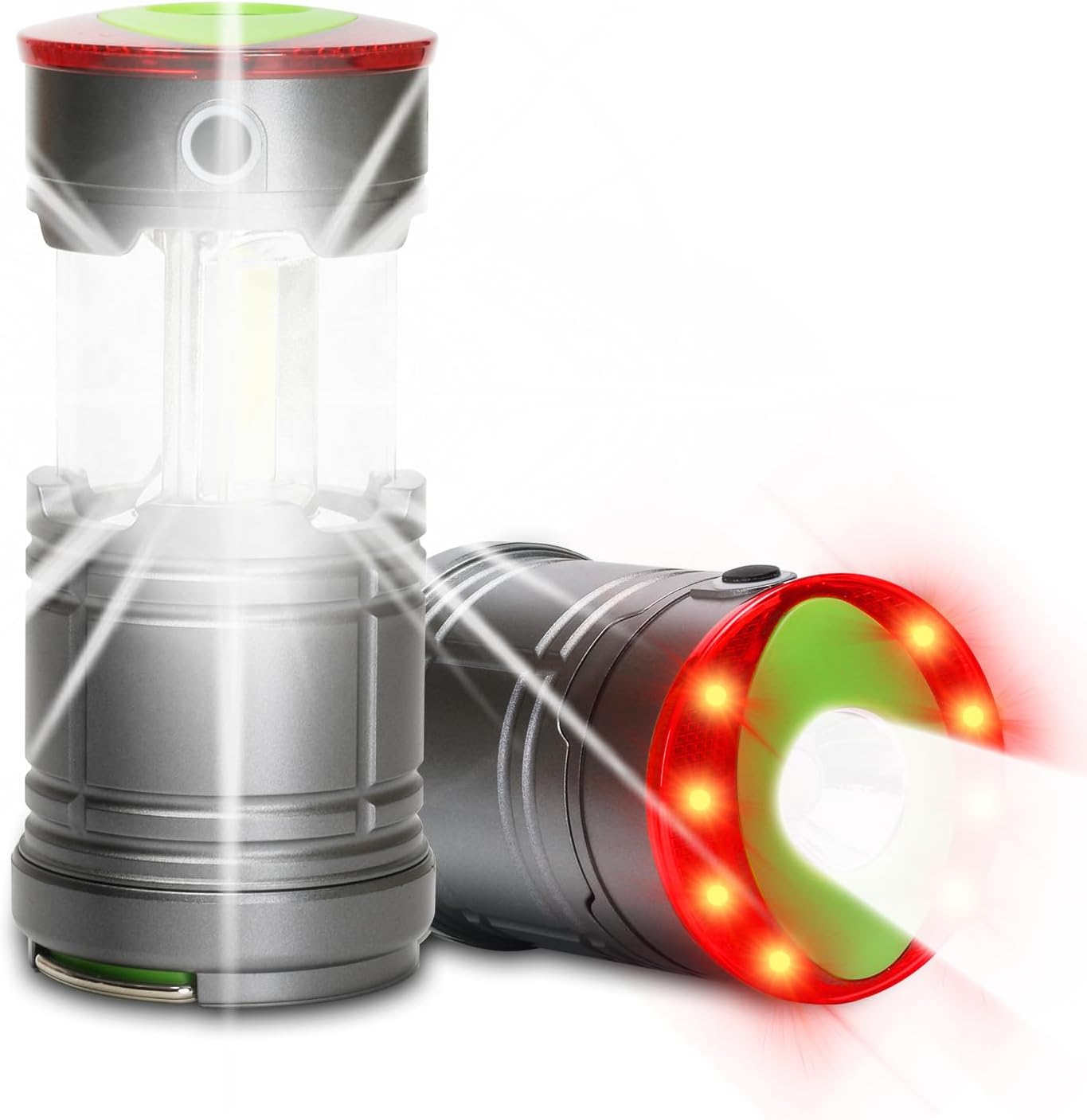 Lichamp Collapsible LED Camping Lantern, Portable Lightweight Waterproof LED Flashlight, 4 Light Modes, Survival Kits for Indoor Outdoor Home Emergency Power Outages Hiking Hurricane, 2 Pack, Medium