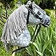 Hobby Horse Ethologisches Trensennetz schwarz für Hobby Horse Größe A3 und A4 verstellbar durch Schnalle Kunstleder mit weißen Nähten