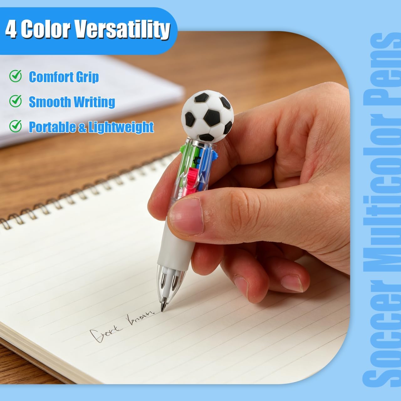 DOITOOL Soccer Pens, 4-in-1 Multicolor Ballpoint Pens, 12 Pack image 5
