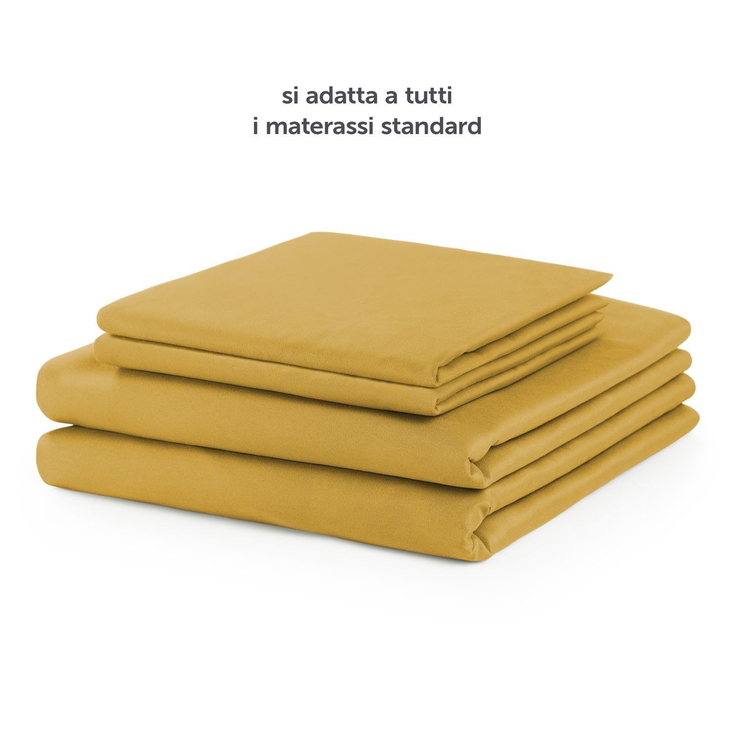 Blumtal Completo lenzuola matrimoniali 3pz - completo letto matrimoniale certificato OEKO-TEX - lenzuolo con angoli 180x200x30cm + lenzuolo 280x275cm + federa cuscino 50x80cm in microfibra - in giallo