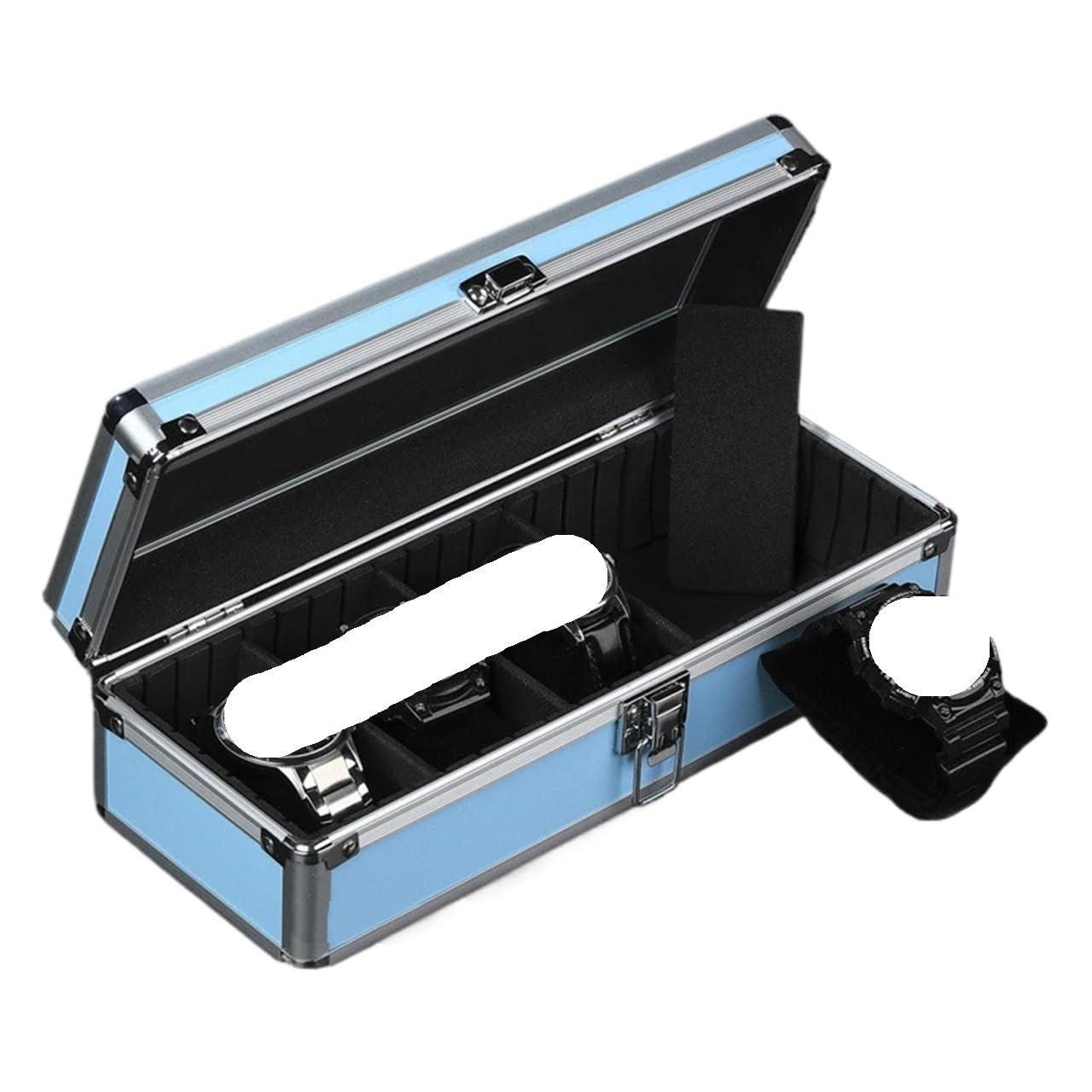 Caja Expositora Para Relojes Caja de reloj de aleación de aluminio con 5 ranuras, caja de almacenamiento for reloj, caja de exhibición de almacenamiento de reloj con intervalo interno desmontable móvi