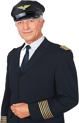 Miniatura 5 de Aichiyu Captain Pilot Hat Airline Pilot Capitán Aviator Aviator - Sombreros de disfraz para hombres y mujeres, paquete de 4