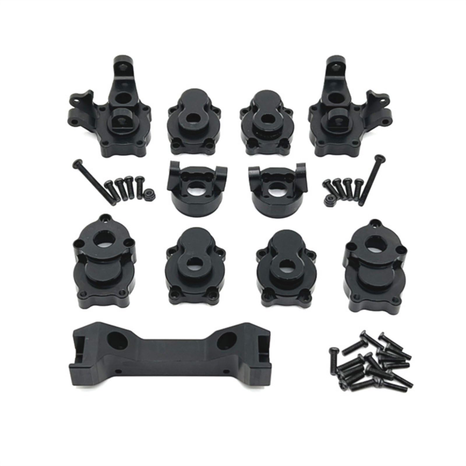 Ricambi Auto RC Set Tazza Sterzo Supporto Snodo C Tirante Struttura Metallo Lega Alluminio Compatibile YK4102 YK4103 YK6101 Adatto per Upgrade Sterzo, Nero