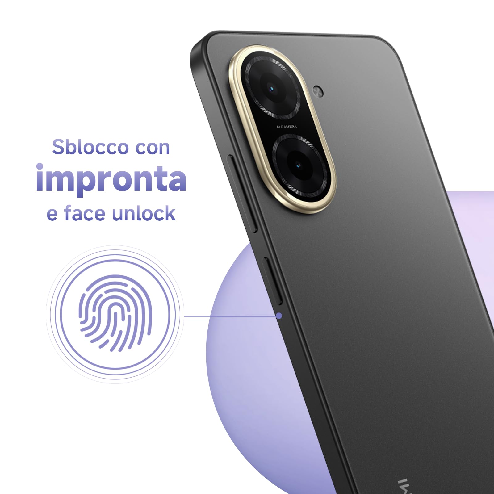 XIAOMI Redmi A5 Smartphone, 6.88" Display 120Hz, 4GB +128GB, Fotocamera AI 32MP, Batteria 5200 mAh, Sensore Impronte Laterale (Nero)