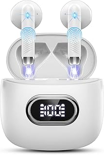 Wireless Earbuds, Wireless Headphones Mini Bluetooth 5.3 Headphones in Ear with 4 Mic, 42H Deep Bass ENC Noise Cancelling Bluetooth Earphones IP7 Waterproof Bluetooth Earbuds with Touch Control