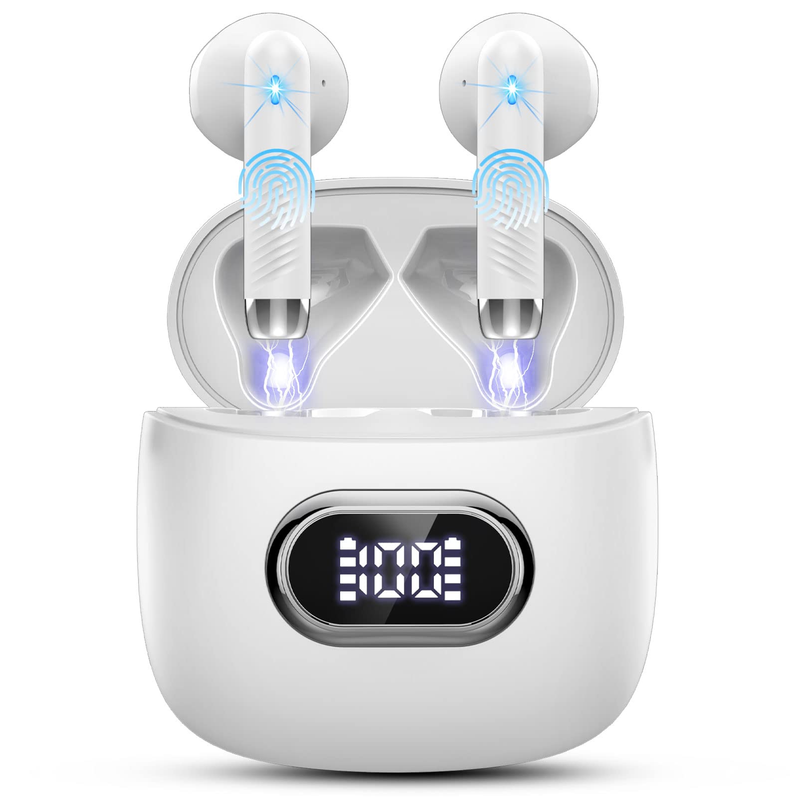 Drsaec Bluetooth 5.4 Kopfhörer, 6D Tiefer Bass In Ear Kopfhörer Kabellos Bluetooth 2026 Neu Kabellose Kopfhörer mit 4 ENC Mic, 42 Std Noise Cancelling Ear Buds, IP7 Wasserdicht Sport Ohrhörer, USB-C