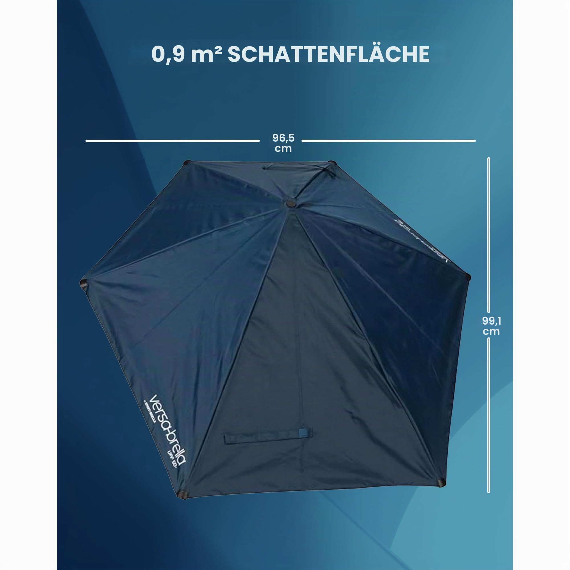 Sport-Brella Versa-Brella Sonnenschirm – Reflektiert Wärme und Bietet UPF 50+ Sonnenschutz, Klemmt An Fast Jeder Oberfläche, Montiert An Stühlen, Tribünen, Golf-Taschen, 96cm x 100cm