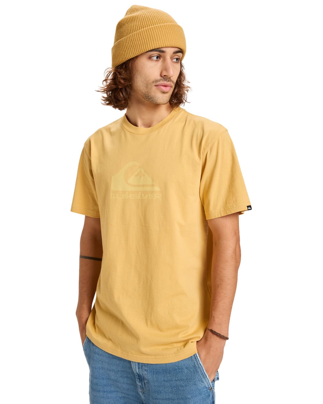 Quiksilver Short-Sleeved T-Shirt EV COMP Logo SS Men's Yellow XXL