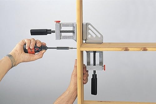 Miniatura 3 de Wolfcraft 3415405 abrazadera angular de 90 grados, de mordaza rápida.