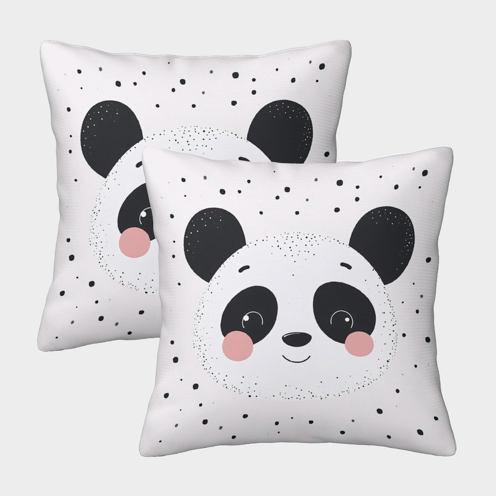 QFVANSIYO Cute 3D Printed Panda Pillowcase Microfiber Bedroom Decor Panda Pillow Cover for Adults Teens Home 50x50cm