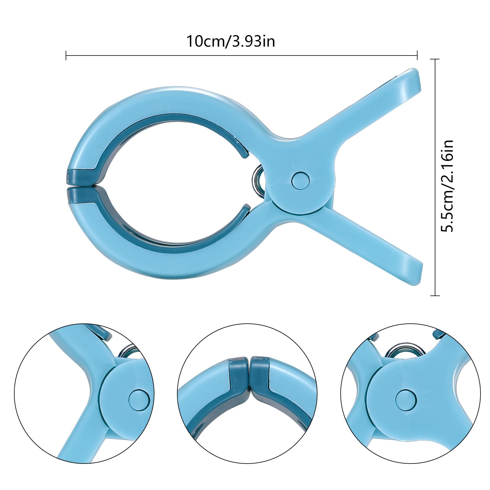 Grandes Pinzas, Clips de Toalla para Tumbonas de Playa, Sujetadores de Toallas de Playa, Duraderas Pinzas de Ropa a Prueba de Viento para Tumbonas de Playa, Ropa de Cama, Sillas de Piscina (10)