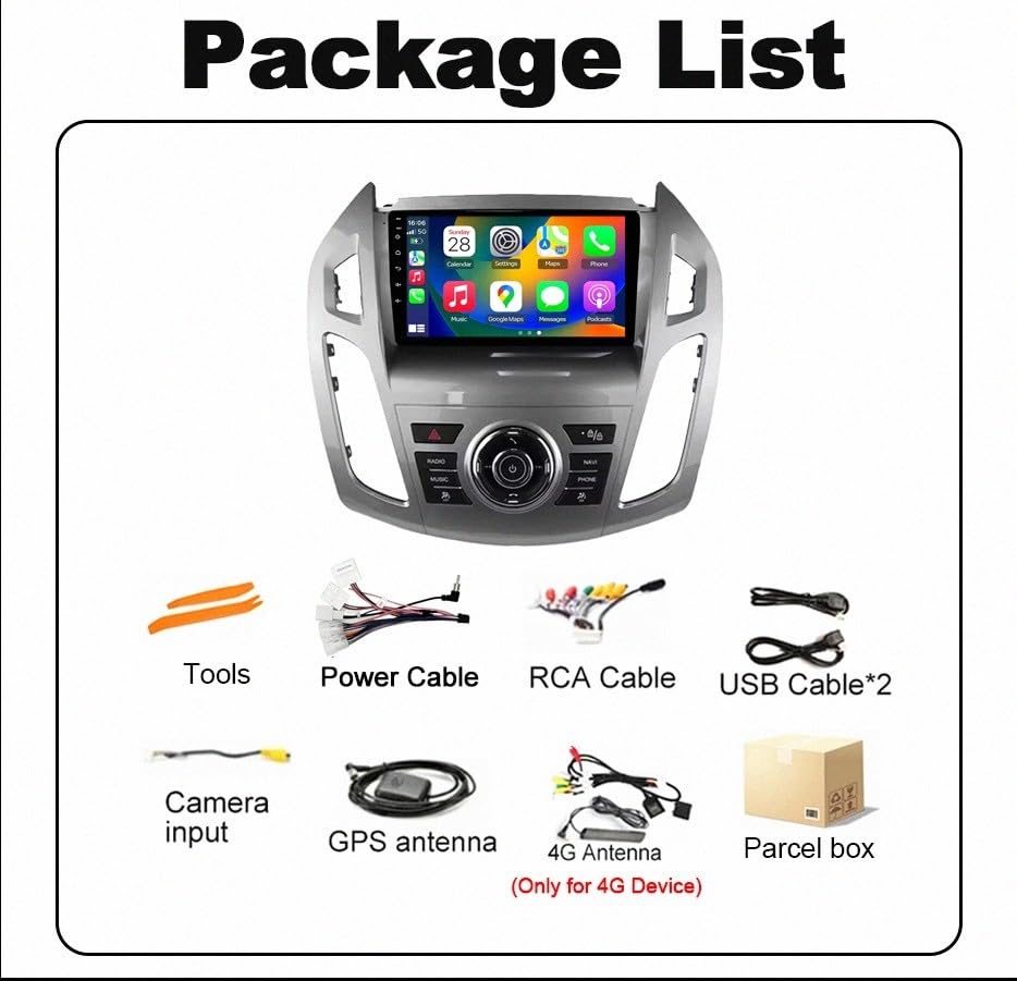 Autoradio GPS para Ford Transit Connect 2013-2018 ideal para viajes y rutas de reparto 7