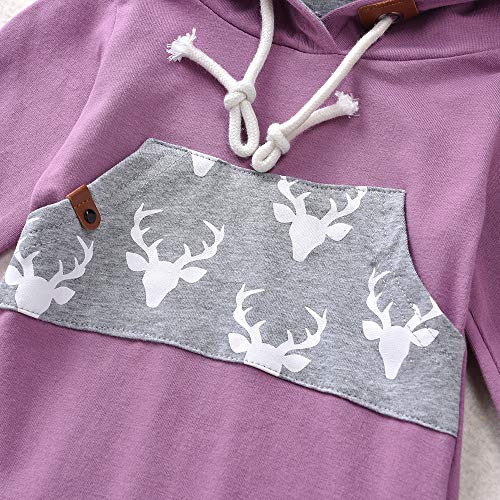 Image of Newborn Baby Girl Long Sleeve Bodysuit Romper Overalls with Hood + Trousers Outfits Set Autumn Clothing Set