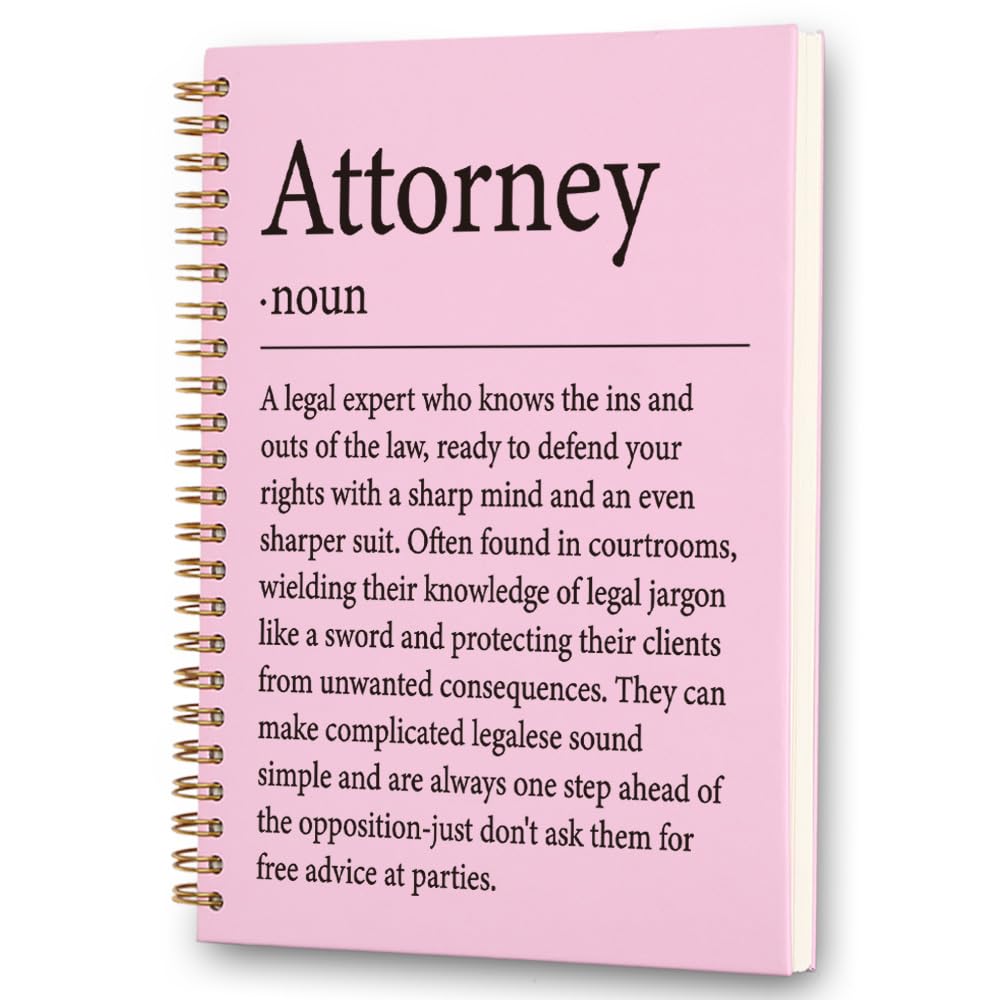 FOUGSTA Legal Professionals Spiral Notebook - 160 Page (80 Sheet) Law Journal for Attorneys, Lawyers & Paralegals, 8x6 Inches College Ruled with '