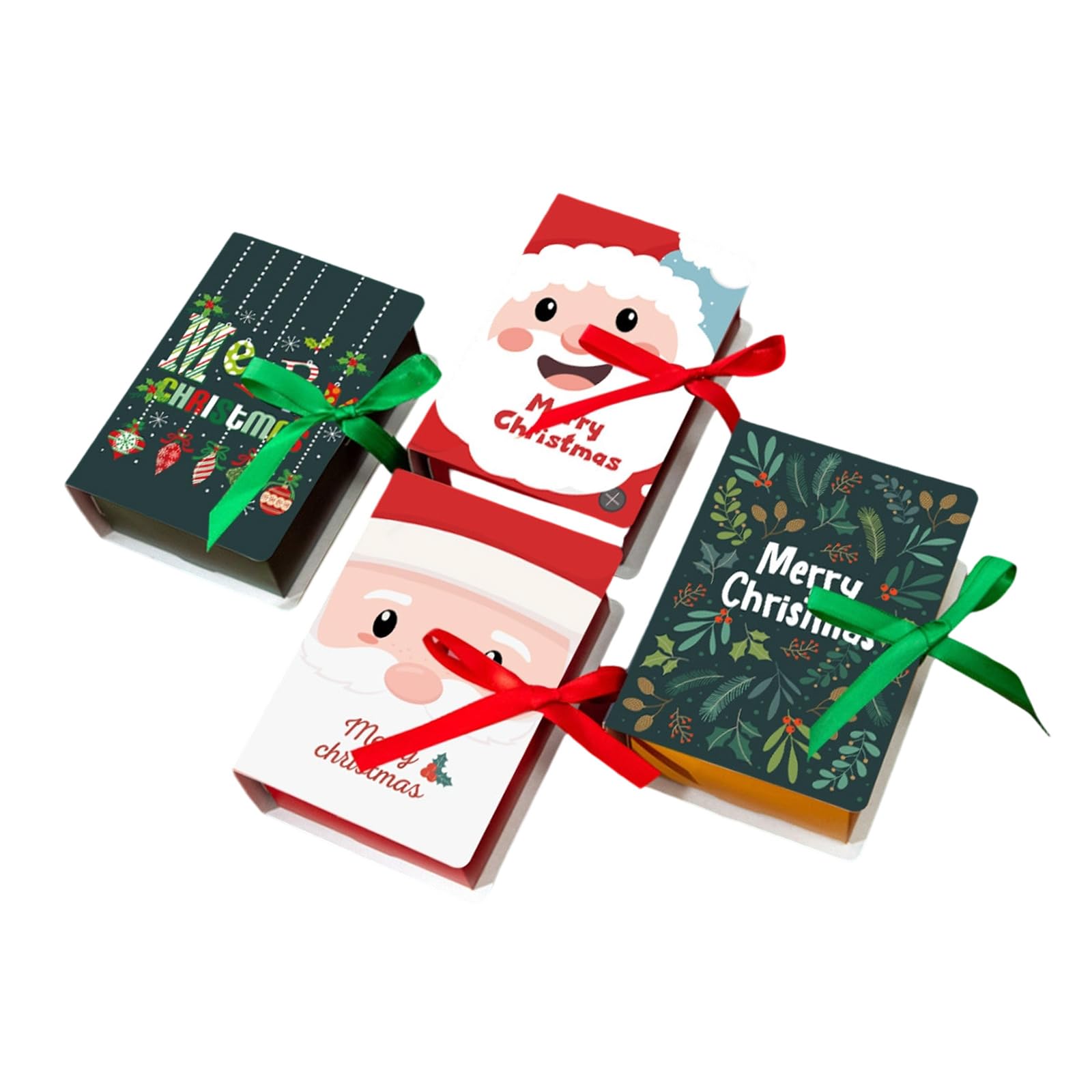 Kalttoy Christmas Themed Book Molded Cookie Container Recyclable Paper Chocolate Candy Package for Celebratory Treats Storage Christmas Cookie Container