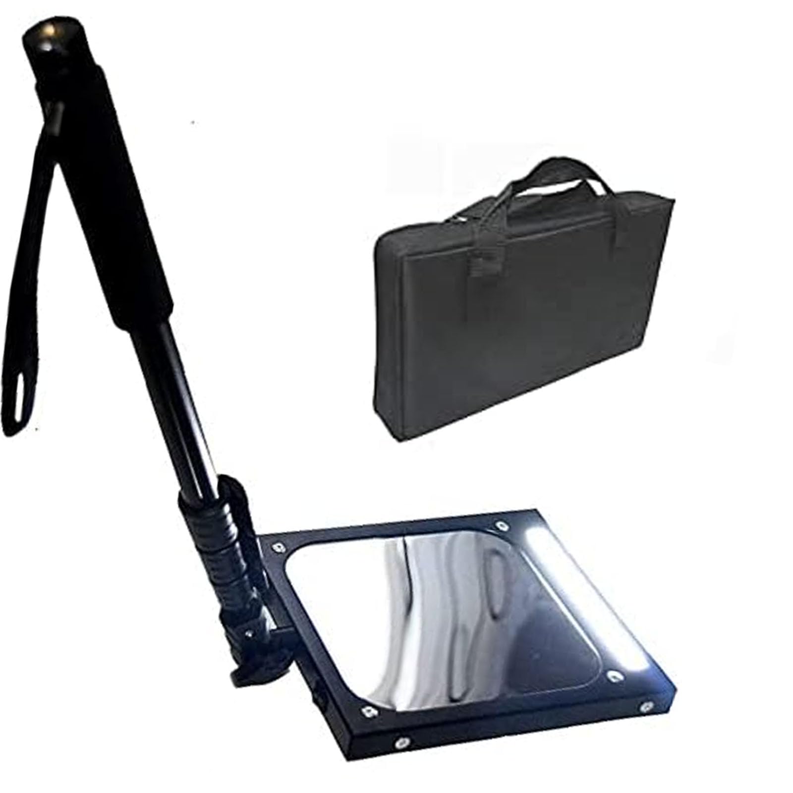 Specchietto per ispezione sotto il veicolo con luce LED, angolo regolabile, maniglia telescopica 36-120 cm, 20 x 17 cm, per ispezioni di sicurezza e sicurezza