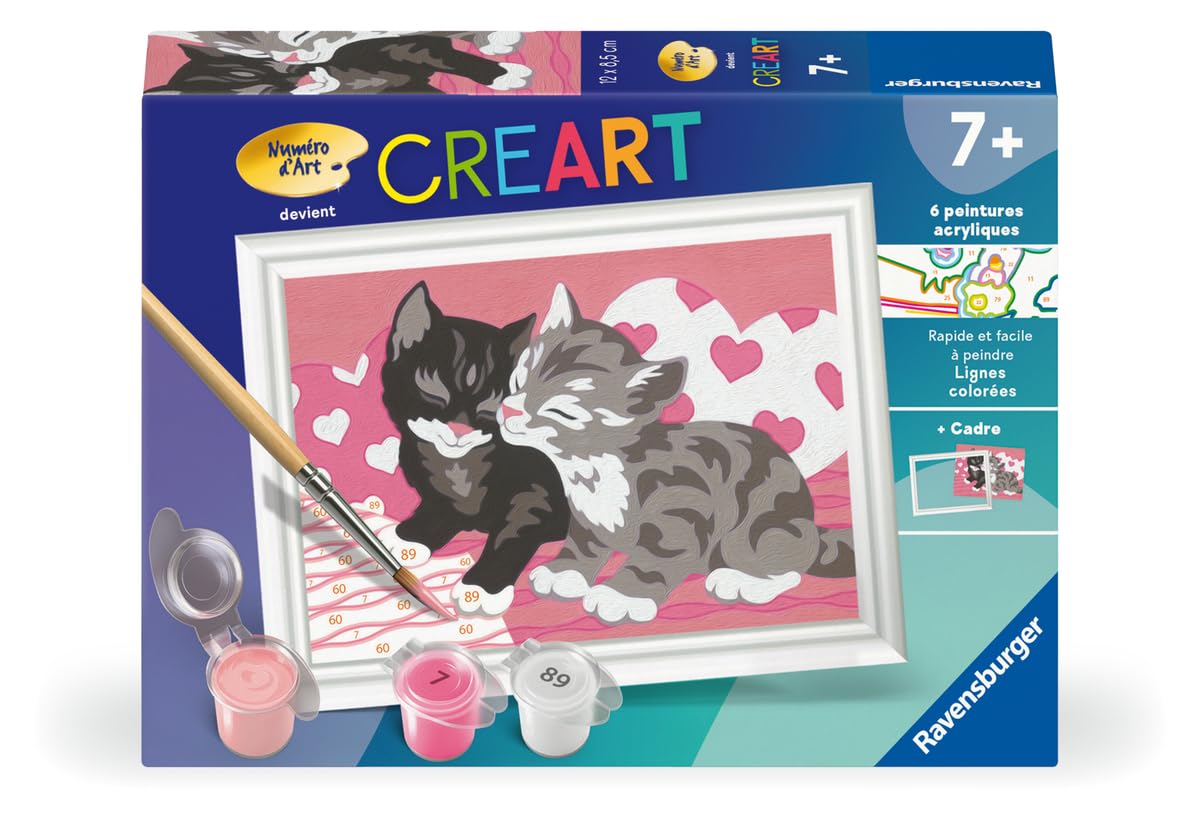 Kit Peinture Par Numéros Ravensburger - Amis Câlins - Enfant Dès 7 Ans - Activité Créative