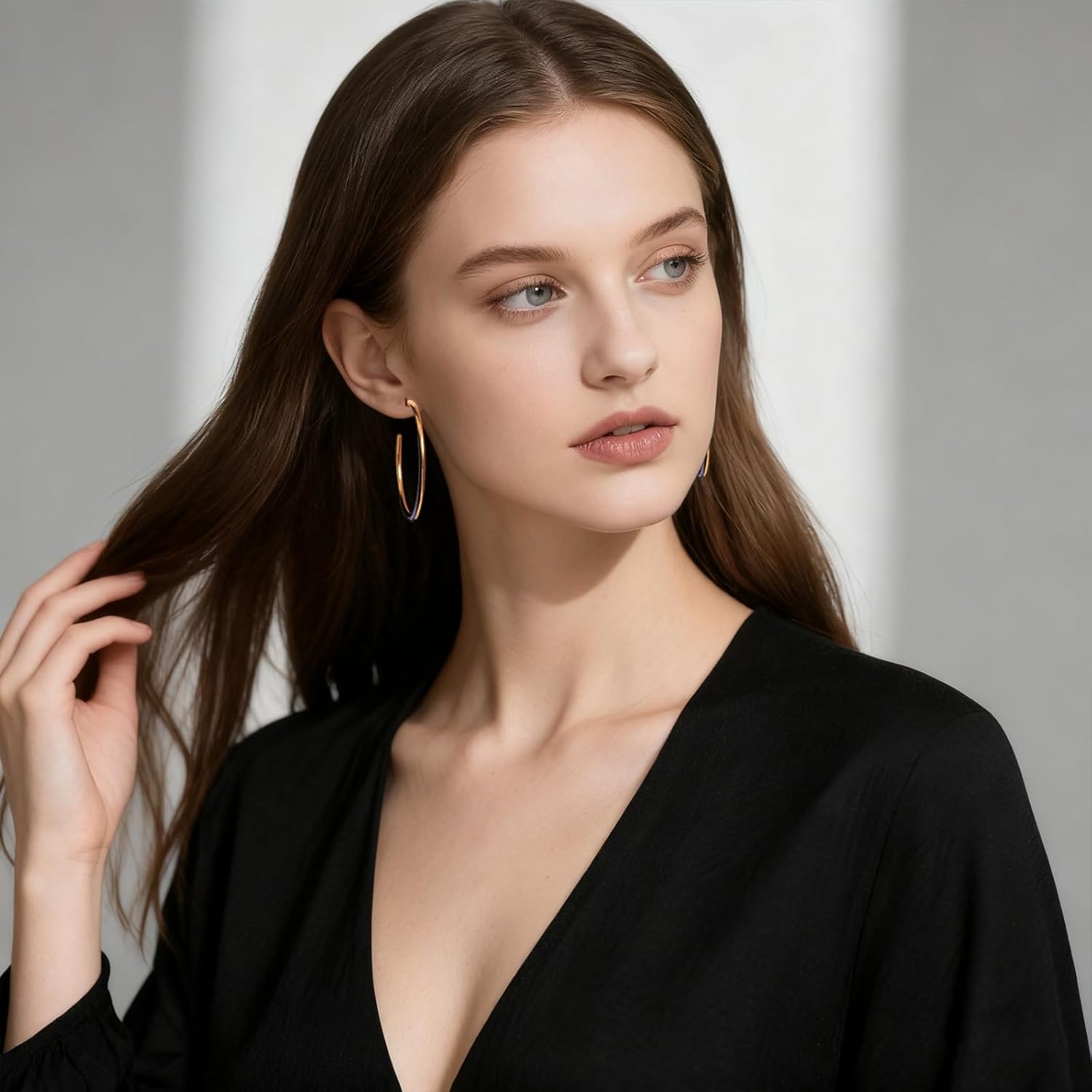 Enamel Hoop Earrings for Women 18K Real Gold Plated Hypoallergenic C-Shaped Earring Colorful Enamel Jewelry Valentine's Day Gift for Wife Girlfriend - Image 3