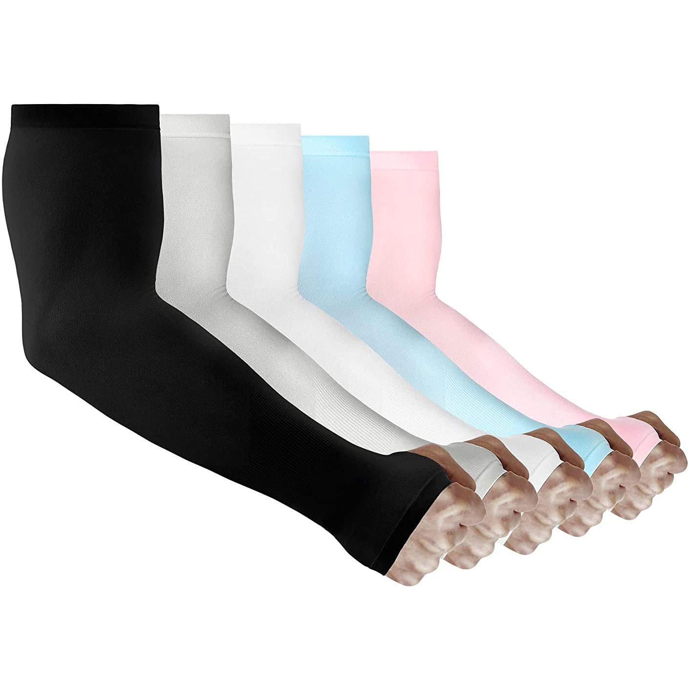 PURSUE FASHION Unisex Full Arm Fingerless Sleeves Gloves for UV, Dust, Summer, UV Sun Protection Arm Sleeves for Men & Women, Protection Arm Sleeves