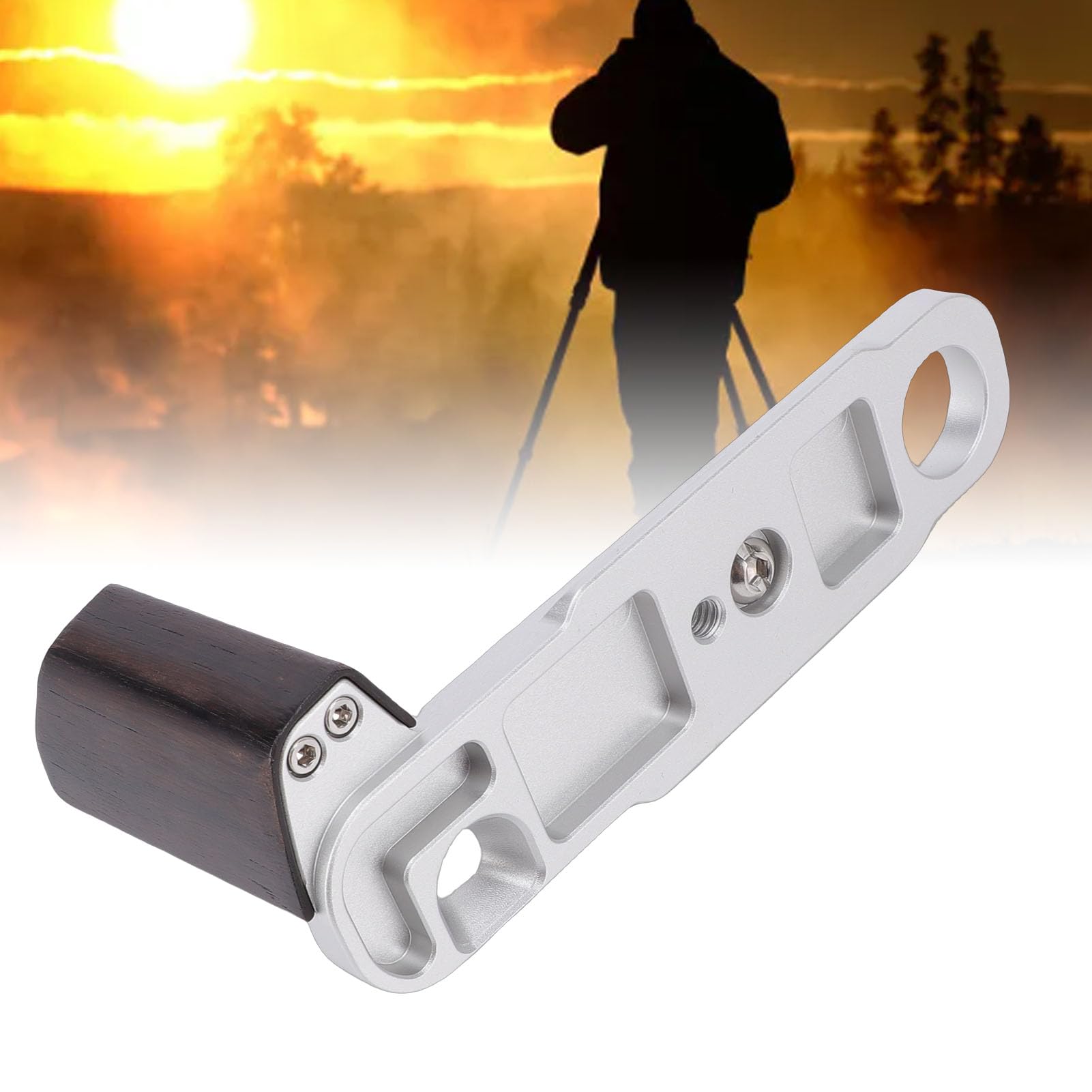 GOWENIC Empuñadura Ergonómica de Madera en Forma de L para Cámara F3 F3HD F3T F3AF Placa de Liberación Rápida de Madera de Alta Dureza
