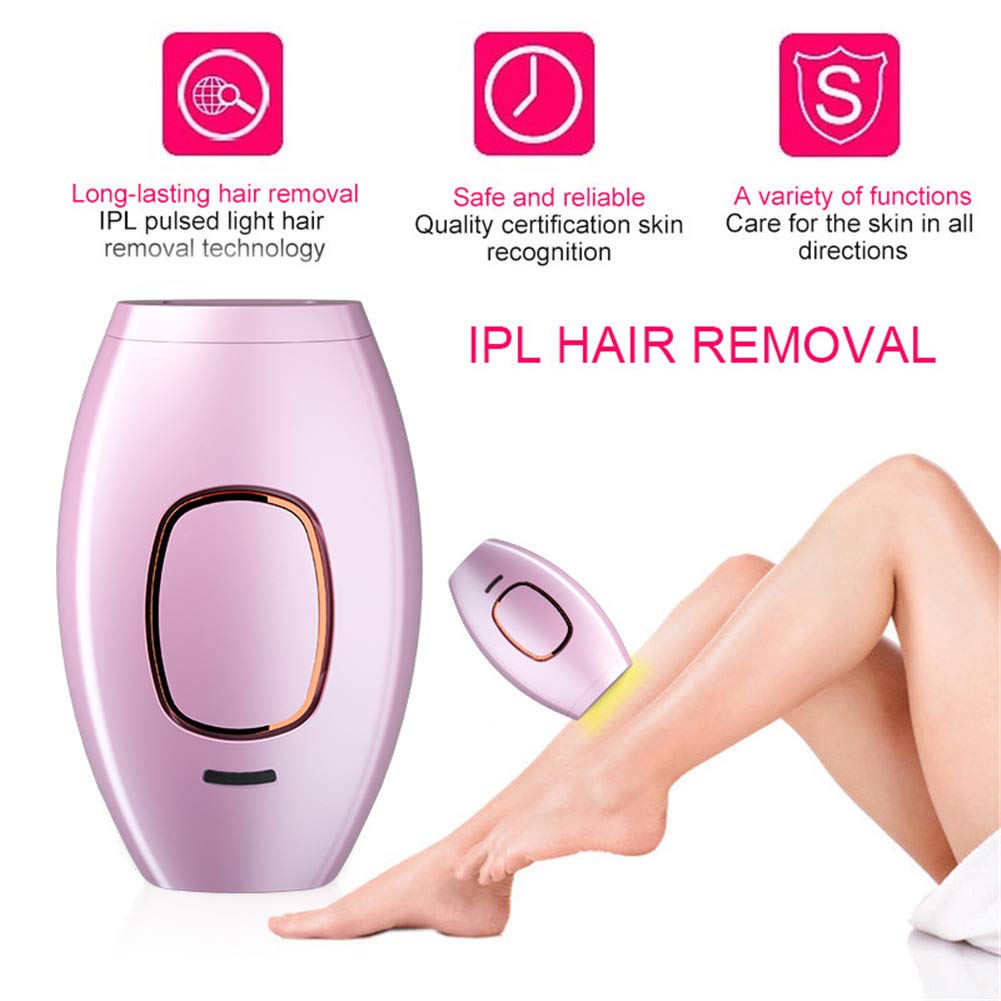IPL Depiladora De Luz Pulsada 999,000 Flashes, Depilación Permanente Sin Dolor, Sistemas De Depilación Dispositivo Profesional,para Piernas Cara Cuerpo para Mujer Y Hombre,Rosado