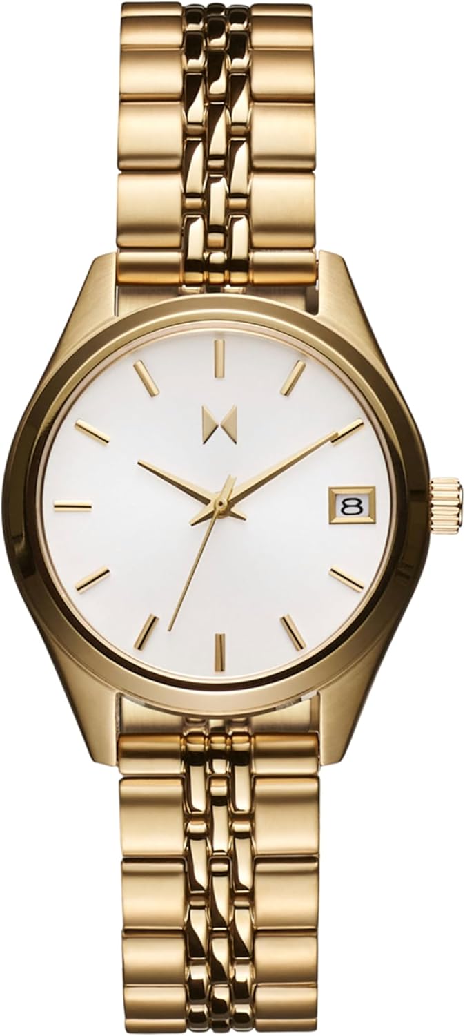 MVMT Rise Women's 3 Hand Quartz Watch, Stainless Steel Link Bracelet Water Resistant up to 5ATM/50 Meters - Premium Minimalist Vintage Watch - 30mm Amber Gold - Image 1 of 5