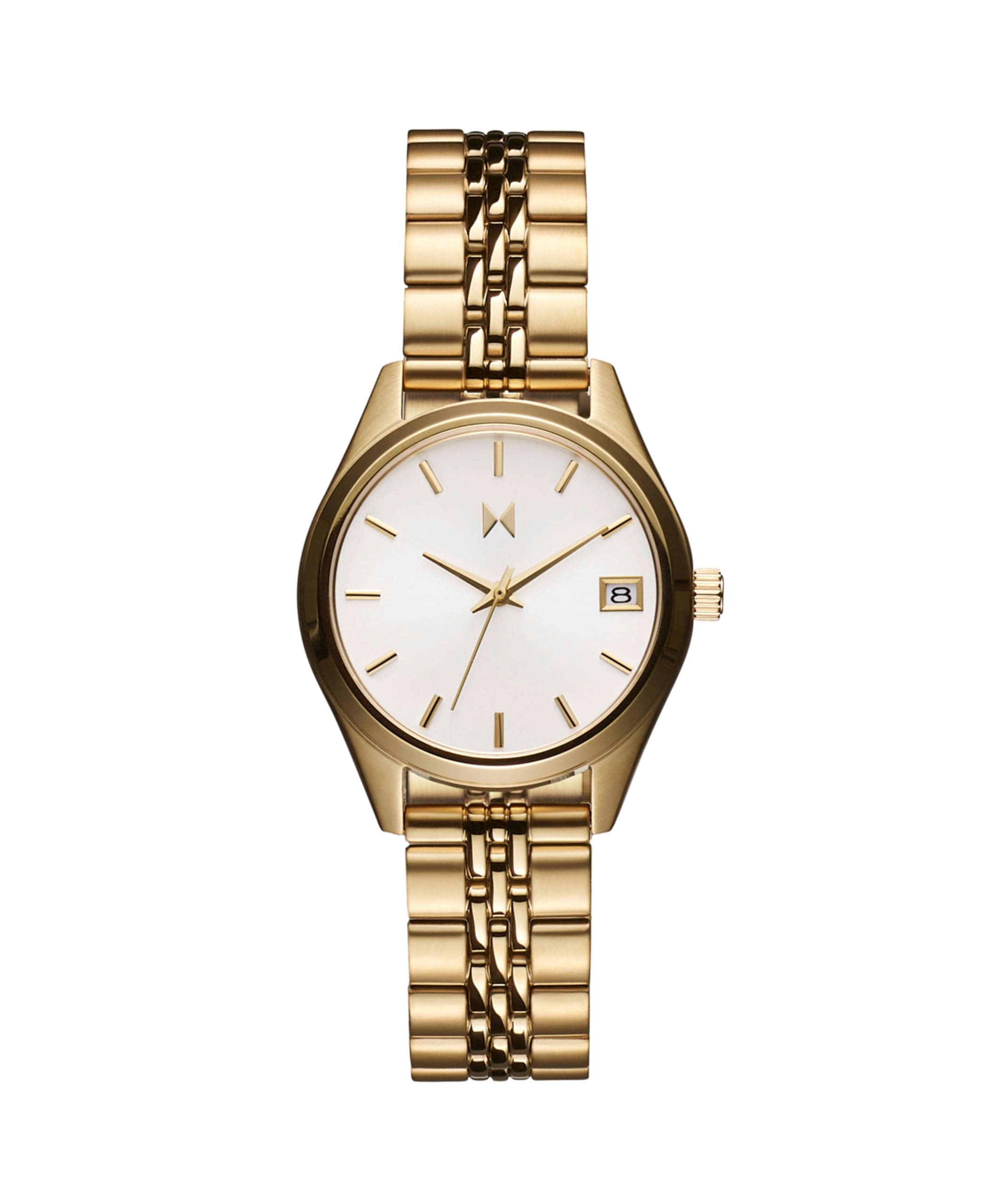 MVMT Rise Women's 3 Hand Quartz Watch, Stainless Steel Link Bracelet Water Resistant up to 5ATM/50 Meters - Premium Minimalist Vintage Watch - 30mm Amber Gold