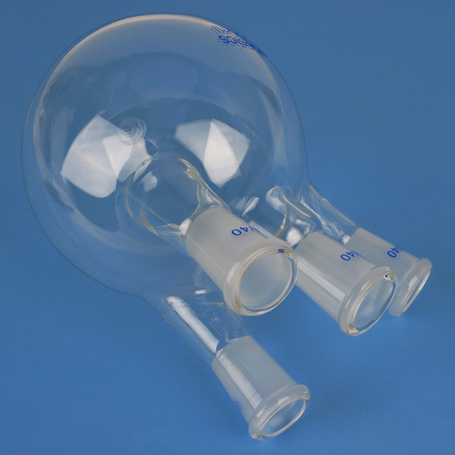 Labasics Pallone a Fondo Tondo con 4 Colli, Vetro Borosilicato a Parete Spessa con Giunto Smerigliato 24/40, per Uso in Laboratorio, 1000 ml