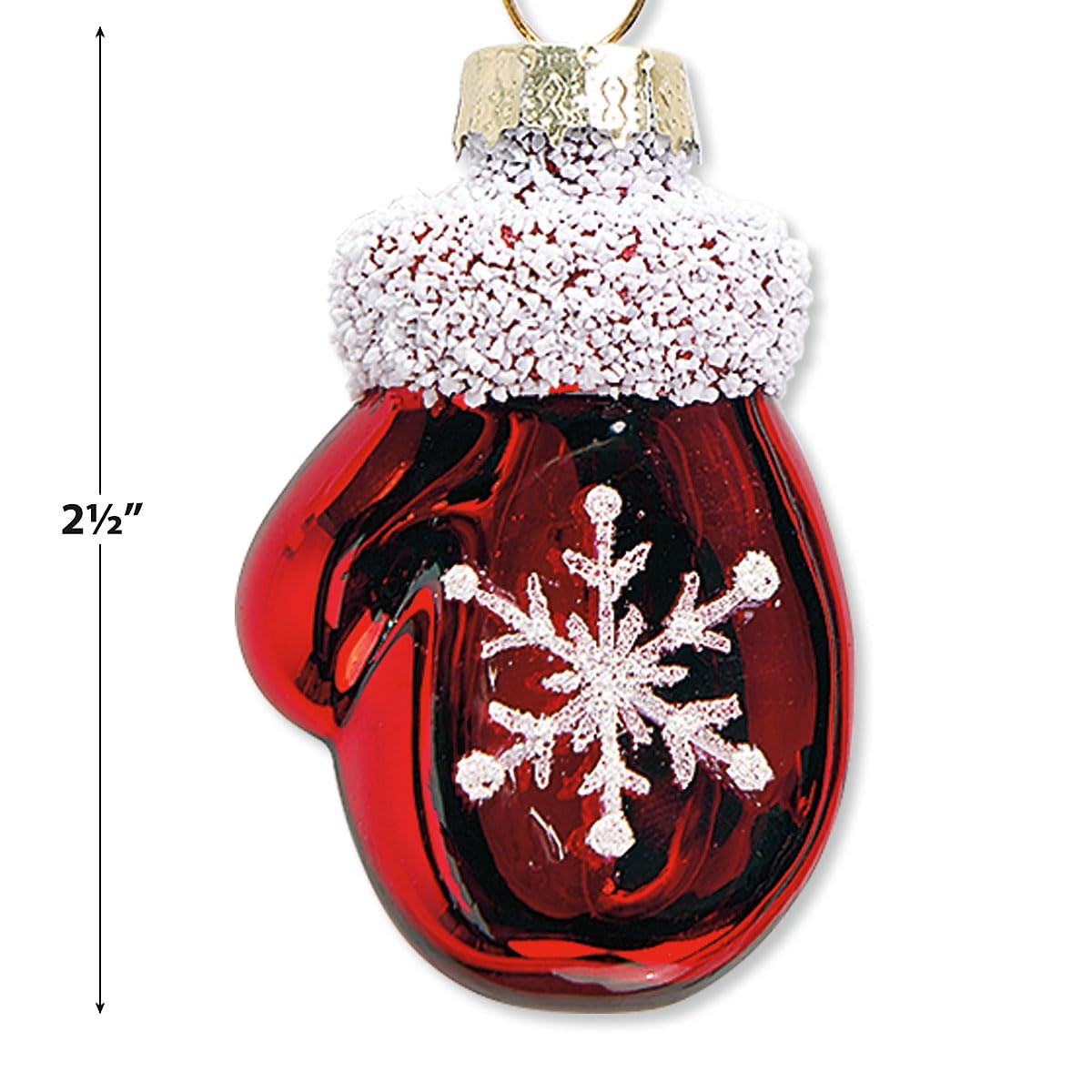 Lillian Vernon Adornos de Cristal de Manoplas de Navidad, Juego de 12, soplado a Mano, Mini decoración de árbol, decoración Festiva del hogar