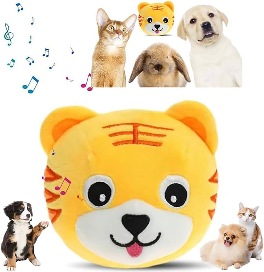 Interactive Tiger Plush Toy - Moving, Squeaky, Talking Pet Toy for Dogs (6#)