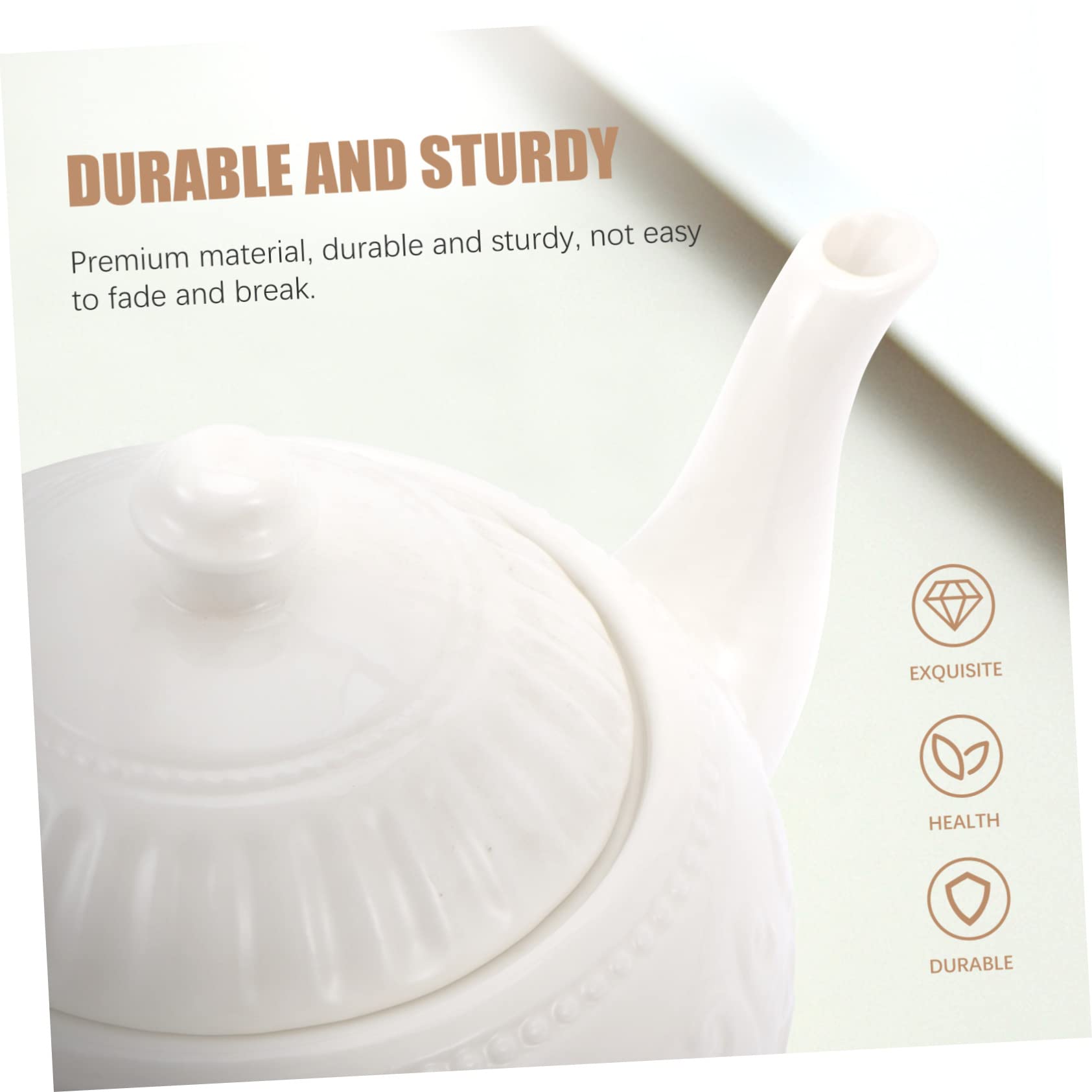 Tetera de Cerámica en Relieve 900cc, Jarra Elegante para Té Amigos en Casa, Adorno Delicado de Sobremesa