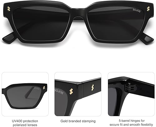 Miniatura 4 de SOJOS Trendy Polarized Sunglasses Womens Men Retro Vintage 90s Cute Cat Eye Narrow Sun Glasses SJ2381