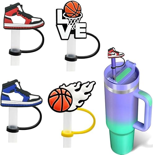 Tapas grandes de 0.394 in para zapatillas de baloncesto Stanley Cup 40 oz 30 oz silicona dibujos animados paja tapas tapas tapas protector tapones
