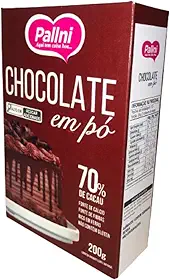 Chocolate em pó Cacau 70% Pallni 200g - Sem Glúten e Sem Lactose
